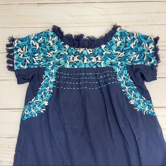 Peek Short Sleeve Embroidered Bohemian Dress Size 12-18 months - Picture 2 of 8